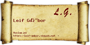 Leif Gábor névjegykártya